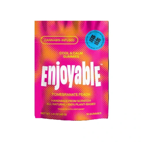 Pomegranate Peach Vegan Gummies 1:1 THC:CBN 100MG THC 100MG CBD (Enjoyable)