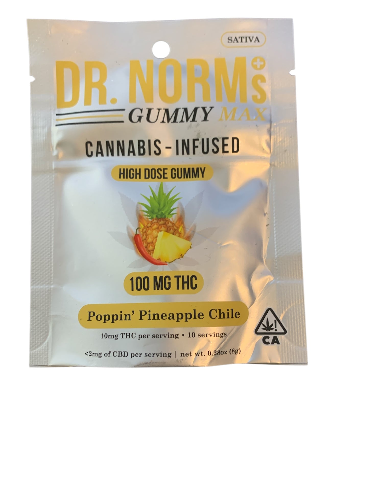 Poppin' Pineapple Chili Max gummy 1pc 100mg (Dr. Norms)