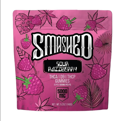 Sour Razzberry THCA Gummies 5000mg 10pk (SMASHED)