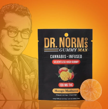 Mango Madness Gummy MAX 1pc 100mg THC (Dr. Norm's)