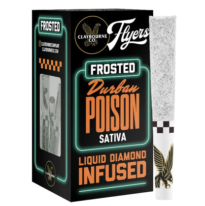 Durban Poison Diamond Frosted Infused Flyers Pre-Rolls 5pk 2.5g (Claybourne Co.)