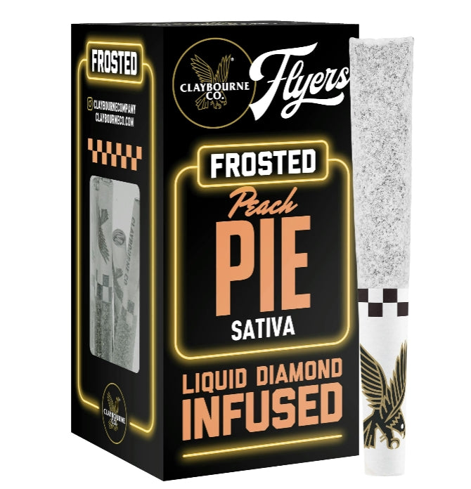 Peach Pie Diamond Frosted Infused Flyers Pre-Rolls 5pk 2.5g (Claybourne Co.)