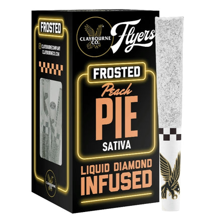 Peach Pie Diamond Frosted Infused Flyers Pre-Rolls 5pk 2.5g (Claybourne Co.)