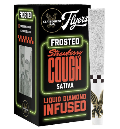 Strawberry Cough Diamond Frosted Infused Flyers Pre-Rolls 5pk 2.5g (Claybourne Co.)