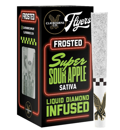 Super Sour Apple Diamond Frosted Infused Flyers Pre-Rolls 5pk 2.5g (Claybourne Co.)