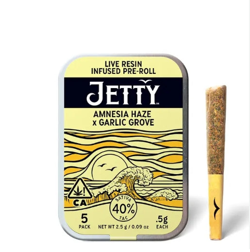 Amnesia Haze x Garlic Grove Live Resin Infused Pre-Roll 5pk 2.5g (Jetty Extracts)