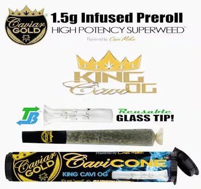 King Cavi OG Cavi Cone Infused Pre-Roll 1.5g (Caviar Gold)