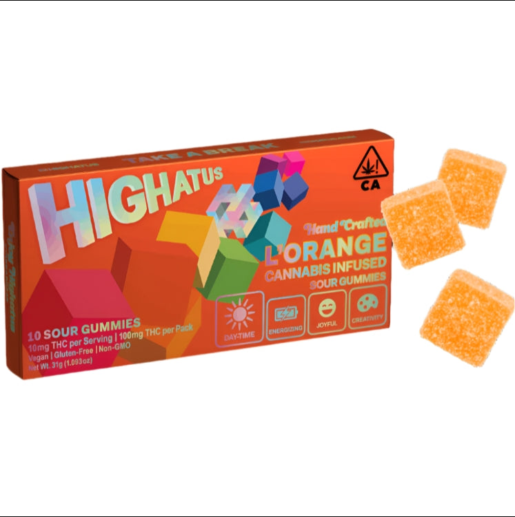 L'Orange Sour Gummy 100mg THC (Highatus)