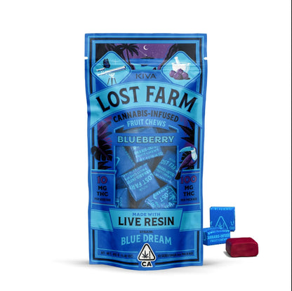 Blueberry 'Blue Dream' Chew Lost Farm 100mg (Kiva Confections)