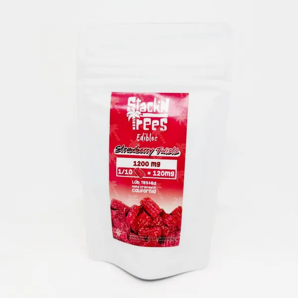 Strawberry Twists Cannabis Infused Gummies 1200mg THC (Stack n Trees)