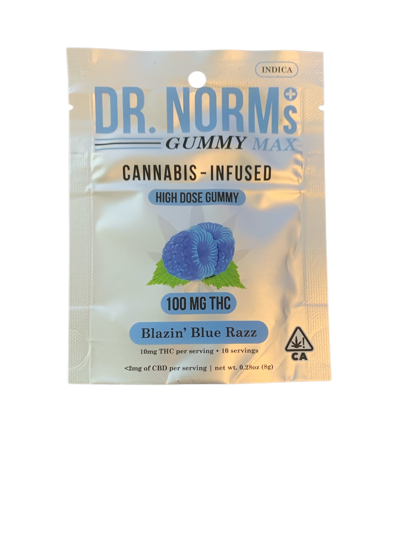 Blazing Blue Razz Max gummy 1pc 100mg  (Dr.Norms)