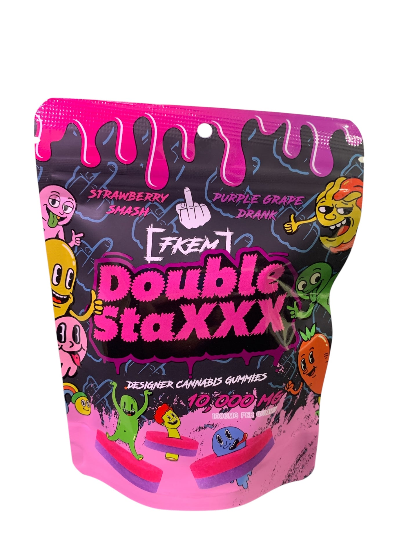 FKEM Double StaXXX Strawberry Smash X Purple Grape Drank Cannabis Gummies 10pk 10,000mg THC (FKEM EDIBLES)