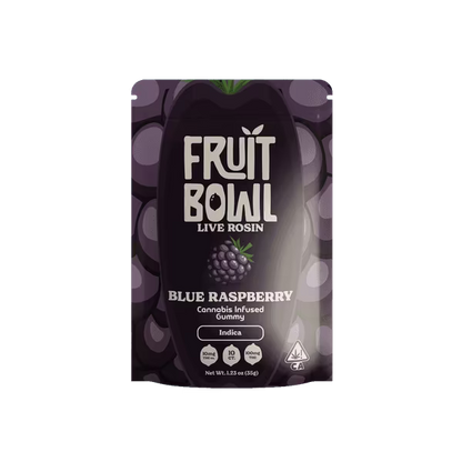 Blue Raspberry  Live Rosin Gummies 10pk  100mg THC  (Fruit Bowl)