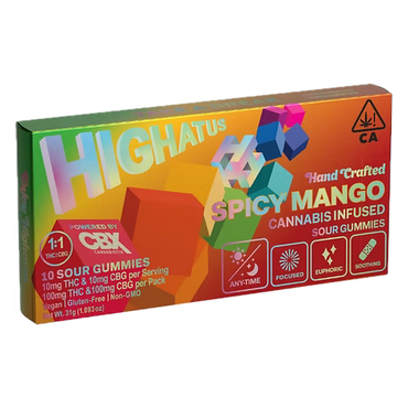 Spicy Mango Gummy 100mg THC 100mg CBD (Highatus)