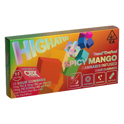 Spicy Mango Gummy 100mg THC 100mg CBD (Highatus)