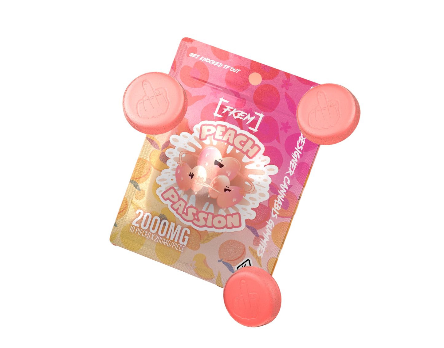 Peach Passion Designer Cannabis Gummies 10pk 2000mg THC (FKEM EDIBLES)