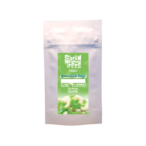 Green Apple Rings Cannabis Infused Gummies 2400mg THC (Stack n Trees)