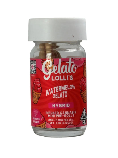 Watermelon Gelato Lolli Diamond Infused Preroll 5pk 3g (Gelato)